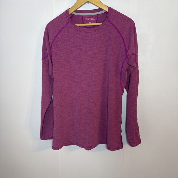 NRS Long‎ Sleeve Shirt Lg Magenta Rash Guard UPF 50 Outdoor Running Athleisure - Picture 2 of 8